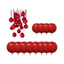 Conjunto De Balões Redondos De Alumínio 4D Em Ouro, Azul, Rosa E Vermelho Para Decoração De Conjunto De Balões Redondos De Alumínio 4D Em Ouro, Azul, Rosa E Vermelho Para Decoração De
