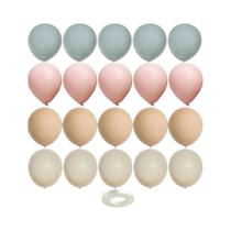 Conjunto De Balões Retrô Vintage Azul Bege 10 Polegadas 15 20PCS Para Decoração De Casamento E