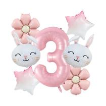 Conjunto De Balões Rosa Número 1-9 De 32 Polegadas, 7 Peças, Decoração De Festa De Aniversário E