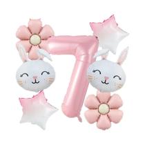 Conjunto De Balões Rosa Número 1-9 De 32 Polegadas, 7 Peças, Decoração De Festa De Aniversário E