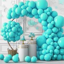 Conjunto de Balões RUBFAC Azul-Verde-Marinho - 129 Unidades com Arco de Guirlanda