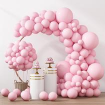 Conjunto de balões RUBFAC Pastel Pink 129 unidades com tamanhos diferentes