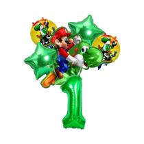 Conjunto De Balões Super Mario De 32 Polegadas 6PCS Decoração De Aniversário Infantil Em Filme De