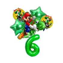 Conjunto De Balões Super Mario De 32 Polegadas 6PCS Decoração De Aniversário Infantil Em Filme De
