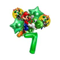 Conjunto De Balões Super Mario De 32 Polegadas 6PCS Decoração De Aniversário Infantil Em Filme De