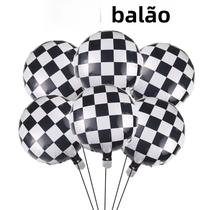 Conjunto De Balões Temáticos De Corrida Preto E Branco 6 Peças Balões Decorativos De 18 Polegadas Conjunto De Balões Temáticos De Corrida Preto E Branco 6 Peças Balões Decorativos De 18 Polegadas