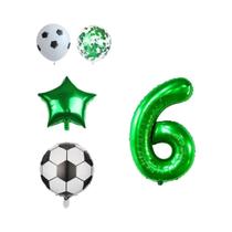 Conjunto De Balões Temáticos De Futebol Verde 11 Peças Para Decoração De Aniversário E Festa De