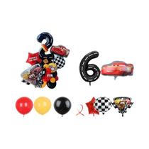 Conjunto De Balões Temáticos Do Carro Lightning McQueen 29 Peças Balões De Látex Vermelho Amarelo