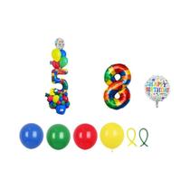 Conjunto De Balões Vermelho Amarelo Azul Verde 43 Peças Blocos De Montar Tema Digital Suprimentos