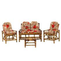 Conjunto de Bambu com Namoradeira e Mesa de Centro, para área externa, sacada, edícula T2