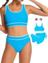 Conjunto de Bañador Minggo para Adolescentes, Bikini de Talle Alto para Niñas de 8 a 15 Años Conjunto de Bañador Minggo para Adolescentes, Bikini de Talle Alto para Niñas de 8 a 15 Años