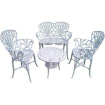 Conjunto de Banco 2 Poltronas Para Jardim Primavera Alumínio Fundido