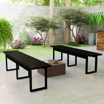 Conjunto de Banco Estilo Industrial Com Base De Ferro Decorativo Jardim