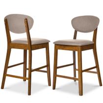 Conjunto de bancos de bar com 2 produtos Best Choice Walnut de meados do século