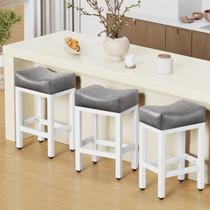 Conjunto de bancos de bar Raynesys Counter Height 24" em couro colado