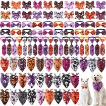 Conjunto de bandanas de Halloween para cães Reginary, 120 unidades para pequenas e médias