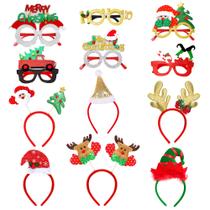 Conjunto de bandanas e óculos de Natal, pacote KatChon com 12 Conjunto de bandanas e óculos de Natal, pacote KatChon com 12