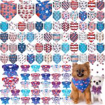 Conjunto de bandanas para cães Sanwuta 108 unidades Patriotic para 4 de julho Conjunto de bandanas para cães Sanwuta 108 unidades Patriotic para 4 de julho