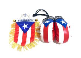Conjunto de bandeira de carro e luva de boxe Banner PRK 14 Puerto Rico Conjunto de bandeira de carro e luva de boxe Banner PRK 14 Puerto Rico