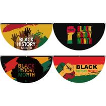 Conjunto de bandeiras Bunting, mês da história negra, 45x90cm, 4 peças de poliéster Conjunto de bandeiras Bunting, mês da história negra, 45x90cm, 4 peças de poliéster