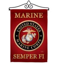 Conjunto de bandeiras de jardim Breeze Decor Marine Corps USMC 13 x 18,5 polegadas
