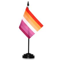 Conjunto de bandeiras de mesa Anley Sunset Lesbian Pride 15x10cm com base