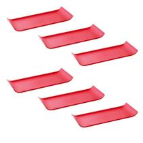 Conjunto De Bandejas Coffee Vemplast 15X30 6 Peças Vermelho