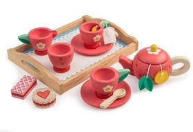 Conjunto de bandejas de chá Tender Leaf Toys Wooden Pretend Food 3+ Years
