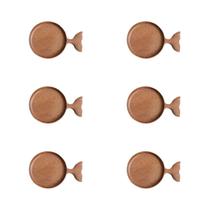 Conjunto De Bandejas De Madeira Em Formato De Peixe Para Condimentos, Sobremesas E Lanches - 1, 2, 4