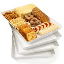 Conjunto de bandejas de servir VITEVER Plastic White 40x28cm, pacote com 4 Conjunto de bandejas de servir VITEVER Plastic White 40x28cm, pacote com 4