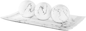 Conjunto de bandejas e esferas para decoração de casa Creative Scents White Marble Look