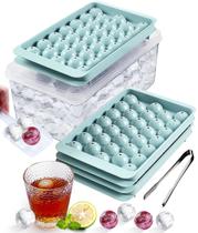 Conjunto de bandejas para cubos de gelo DClobtop empilhável com tampa e compartimento de 9 bolas Conjunto de bandejas para cubos de gelo DClobtop empilhável com tampa e compartimento de 9 bolas