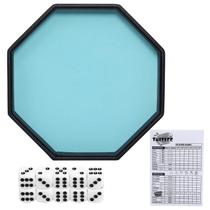 Conjunto de bandejas rolantes de dados JIESITE Octagon PU Leather Blue