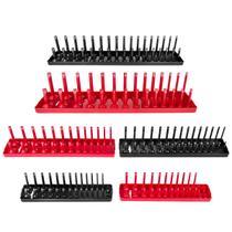 Conjunto de bandejas Socket Organizer AIUITIO 6PCS SAE e Metric Red/Black Conjunto de bandejas Socket Organizer AIUITIO 6PCS SAE e Metric Red/Black