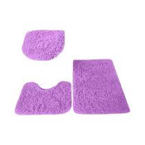 Conjunto De Banheiro Antiderrapante De Cor Sólida, 3 Peças, Tapete Fofo, Tampa De Vaso Sanitário,