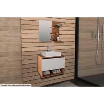Conjunto de Banheiro Armário c/ Espelho BN3608 e Balcão Suspenso BN3606 s/Cuba Pia 60cm cor Amêndoa - Tecno Mobili Conjunto de Banheiro Armário c/ Espelho BN3608 e Balcão Suspenso BN3606 s/Cuba Pia 60cm cor Amêndoa - Tecno Mobili