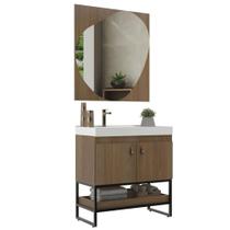 Conjunto de Banheiro Belizze Slim, Noce, 80 cm Conjunto de Banheiro Belizze Slim, Noce, 80 cm