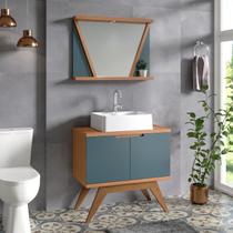 Conjunto de Banheiro Berton Onix 0,80cm Cinamomo/Azul Petróleo liso Conjunto de Banheiro Berton Onix 0,80cm Cinamomo/Azul Petróleo liso