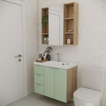 Conjunto de Banheiro com Cuba 80cm Gaveta Esquerda Vittare