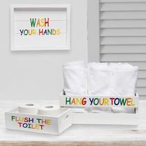 Conjunto de banheiro Elegant Designs HG3000-WKC Conjunto decorativo de madeira