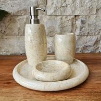 Conjunto de Banheiro em Mármore Natural - 4 peças MBS4-2