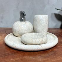 Conjunto de Banheiro em Mármore Natural - 4 peças MBS4-3