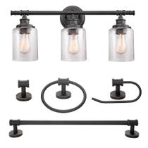 Conjunto de banheiro Globe Electric Camden de 5 peças com acabamento em bronze