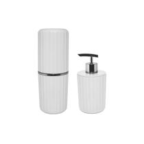 Conjunto de banheiro groove branco fechado Conjunto de banheiro groove branco fechado