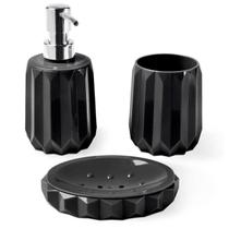 Conjunto de Banheiro Haus Concept Classic Preto 3 Pçs - Brinox 57720/100 Conjunto de Banheiro Haus Concept Classic Preto 3 Pçs - Brinox 57720/100