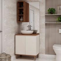 Conjunto de Banheiro Modulado 100% Mdf 2 Peças com Detalhes em Ângulo 45 Graus Auris