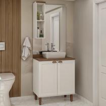 Conjunto de Banheiro Modulado 100% MDF Americano 2 Peças Iluminata Branco/Ébano Conjunto de Banheiro Modulado 100% MDF Americano 2 Peças Iluminata Branco/Ébano