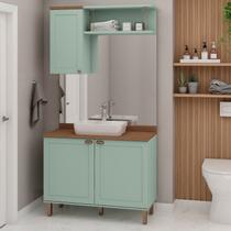 Conjunto de Banheiro Modulado 100% Mdf Americano 3 Peças Iluminata