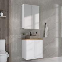 Conjunto De Banheiro Nature 60cm Estilare Cnj4009 Branco/carvalho