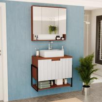 Conjunto de Banheiro New Cube 0,80cm Cinamomo/br Frisado